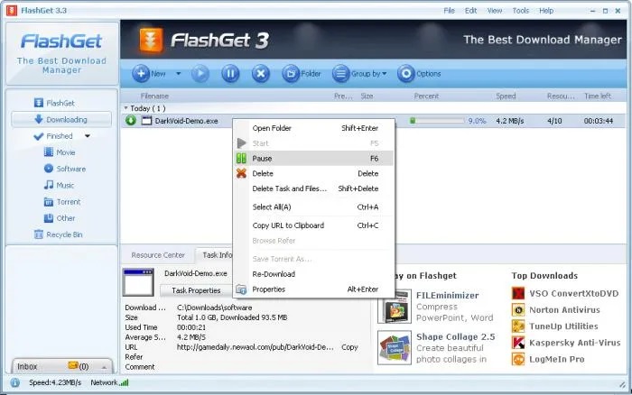 FlashGet - افضل برنامج تحميل من الإنترنت