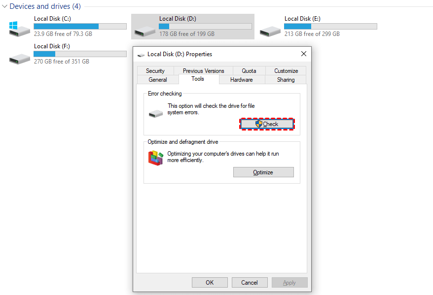 8 طرق لتسريع نقل الملفات في ويندوز 10 بالصور التحقق من أخطاء نظام الملفات