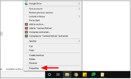 حل مشكلة عدم ظهور الصور في ويندوز 10 خصائص