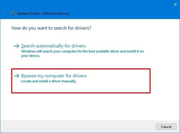 حل مشكلة المثلث الاصفر في ويندوز 10 الضغط على خيار استعراض الكمبيوتر الخاص