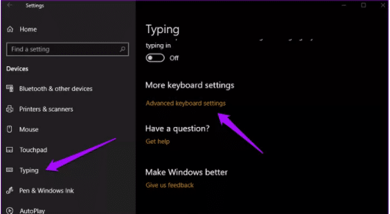كيفية اظهار شريط اللغة في ويندوز 10 Advanced Keyboard Settings