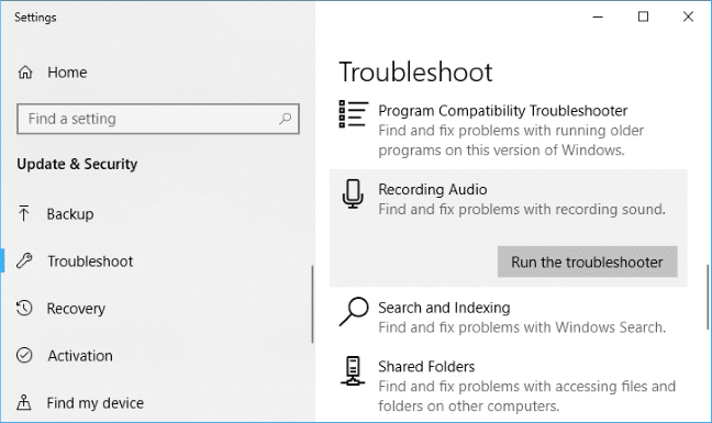 حل مشكلة المايك في ويندوز 10 Windows بالخطوات تشغيل مستكشف أخطاء Windows وحلها