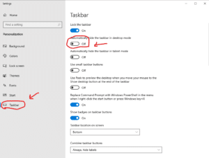 تخصيص شريط المهام في ويندوز 10 تخصيص شريط المهام في ويندوز 10