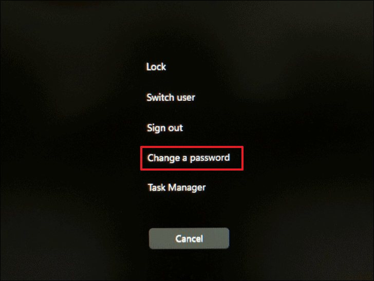 Change a password